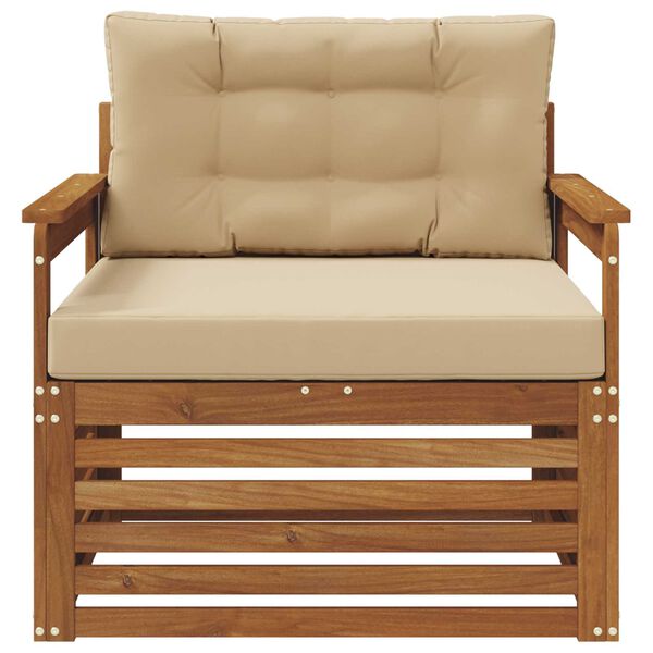 vidaXL Set vanjskih sofa Čvrsto drvo akacije i poliester Prirodna