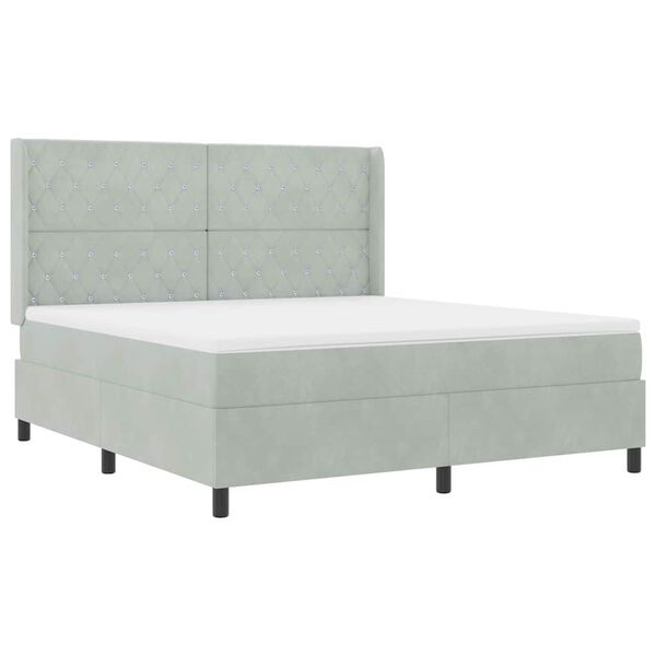 vidaXL Krevet s opruga kutije Svijetlo siva 180 x 200 cm Bar&scaron;un