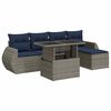 vidaXL 6-dijelni set vrtnih sofa poliratan i bagrem s jastucima sivi