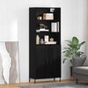 vidaXL Highboard Crni hrast 69,5 x 34 x 180 cm Konstruirano drvo