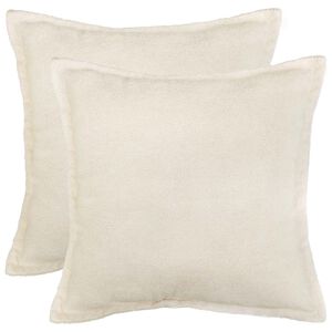 vidaXL Presvlaka za jastuk 2 pcs HOUTEN Krem 35 x 35 cm Boucl&eacute;
