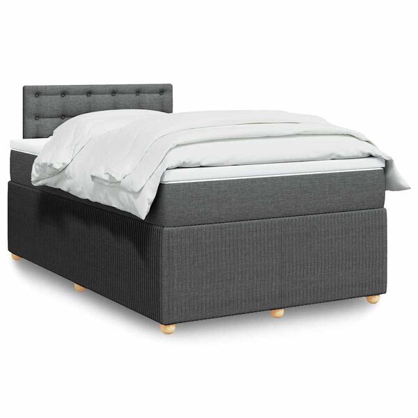 vidaXL Krevet box spring s madracem tamnosivi 120 x 190 cm tkanina