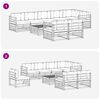 vidaXL Set vanjskih sofa s jastukom 9 pcs Prirodna i svijetlo siva