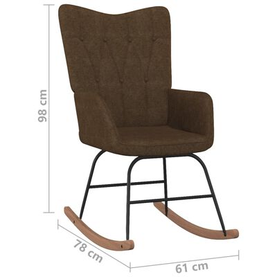 vidaXL Stolica za ljuljanje od tkanine smeđa