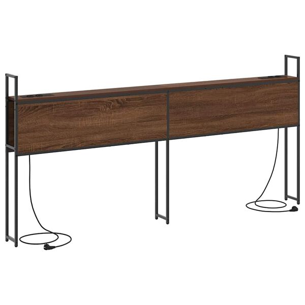 vidaXL Uzgled za skladi&scaron;tenje s postajom za punjenje Smeđi hrast 98 cm