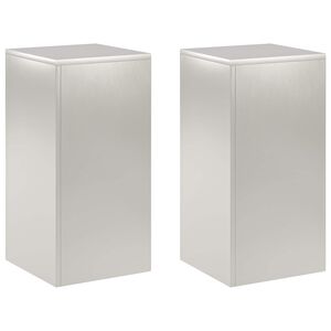vidaXL Stalak za biljke 2 pcs Srebrna 30 x 30 x 60 cm Čelik