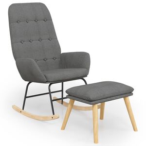 vidaXL Stolica za ljuljanje s osloncem za noge od tkanine svjetlosiva