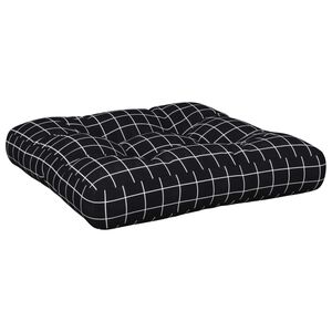 vidaXL Jastuk za palete crni karirani 58x58x10 cm od tkanine Oxford