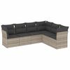vidaXL 6-dijelni set vrtnih sofa od poliratana s jastucima svjetlosivi