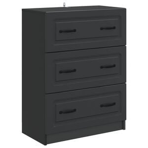 vidaXL Ormar s ladicama Crna 66 x 34,5 x 87 cm Konstruirano drvo