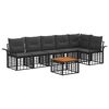 vidaXL Set vanjskih sofa 7 kom. Crna i tamno siva Poliester