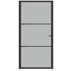 vidaXL Unutarnja vrata 102,5 x 201,5 cm crna od mat stakla i aluminija