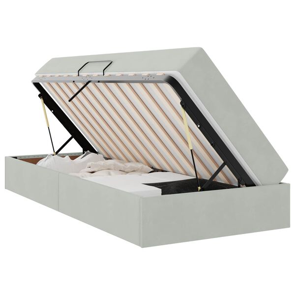 vidaXL Krevet s madracem i skladi&scaron;tem Svijetlo siva 100 x 200 cm