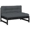 vidaXL Srednja sofa crni 120x80 cm od masivne borovine