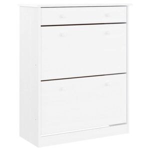 vidaXL Ormarić za cipele ALTA bijeli 77x35x96 cm od masivne borovine