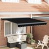 vidaXL Skrovita tenda Crna 300 x 250 cm Tkanina i Metal