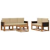 vidaXL Set vanjskih sofa s jastukom 6 pcs Prirodna