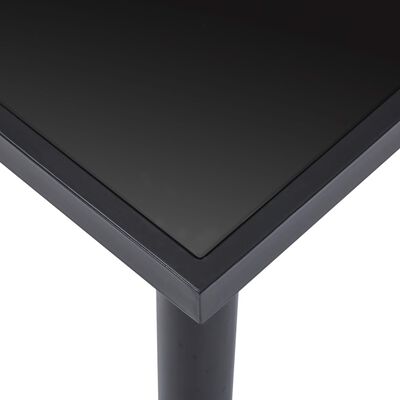 vidaXL Blagovaonski stol crni 200 x 100 x 75 cm od kaljenog stakla