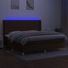 vidaXL Krevet box spring s madracem LED tamnosmeđi 200x200 cm tkanina