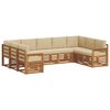 vidaXL Sekcijska garnitura 9 pcs Prirodna i bež Čvrsto drvo akacije