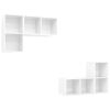 vidaXL Zidni TV ormarići 4 kom visoki sjaj bijeli konstruirano drvo