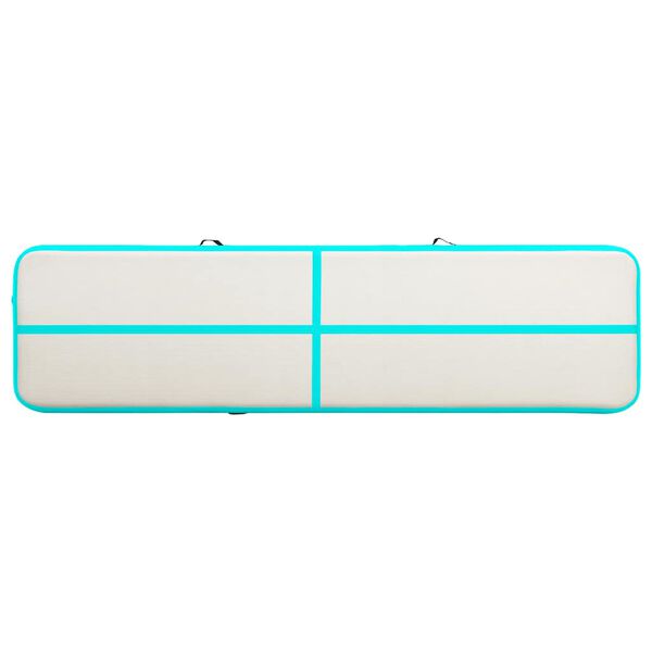 vidaXL Strunjača na napuhavanje s crpkom 600 x 100 x 15 cm PVC zelena