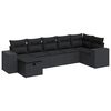 vidaXL 8-dijelni set vrtnih sofa od poliratana s jastucima crni