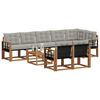 vidaXL Set vanjskih sofa s jastukom 9 pcs Prirodna i svijetlo siva