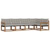 vidaXL Set vanjskih sofa s jastukom 5 pcs Prirodna i svijetlo siva