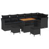 vidaXL Sjedeća garnitura za vrt s jastukom 9 pcs Crna 90 x 55 x 71 cm