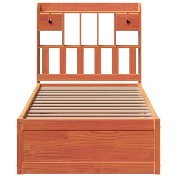 vidaXL Okvir kreveta bez madraca vo&scaron;tano smeđi 75 x 190 cm od borovine