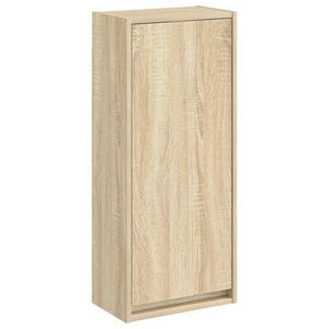 vidaXL Umivaonik s policom za zid Hrast sonoma 35 x 20 x 81 cm