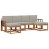 vidaXL Set vanjskih sofa s jastukom 6 pcs Prirodna i svijetlo siva