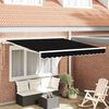 vidaXL Skrovita tenda Crna 350 x 250 cm Tkanina i čelik