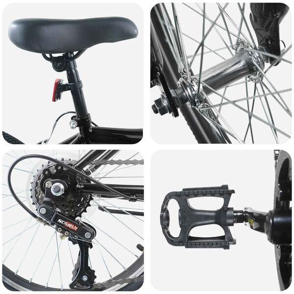 vidaXL Dječji Bicikl 20 Inča 6-Speed za djecu od 6 do 11 godina Crna