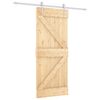 vidaXL Klizna vrata Prirodna i bijela 85 x 210 cm Čvrsta borovina