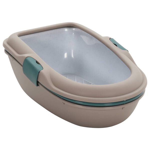 vidaXL Posuda za mačji pijesak smeđe-bijela 59 x 39 x 22 cm od PP-a