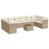 vidaXL 11-dijelni set vrtnih sofa od poliratana s jastucima bež