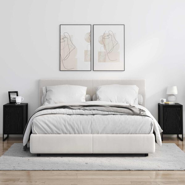 vidaXL Noćni ormarić Crni hrast 39,5 x 30 x 50 cm Konstruirano drvo