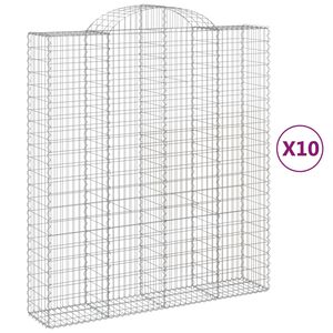 vidaXL Lučne gabionske ko&scaron;are 10kom 200x50x220/240cm pocinčano željezo