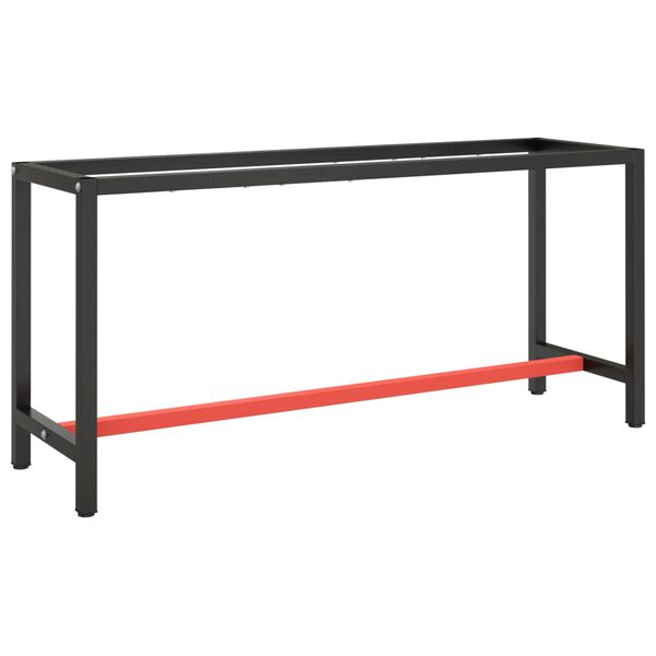 vidaXL Okvir za radni stol mat crni i mat crveni 170x50x79 cm metalni