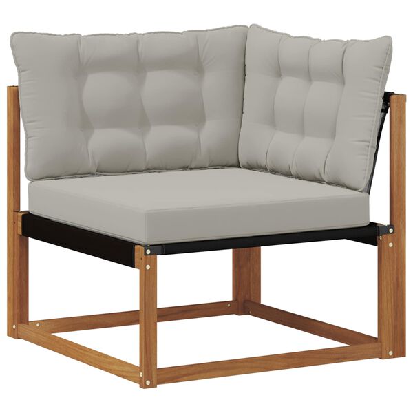 vidaXL Set vanjskih sofa s jastukom 4 pcs Prirodna i svijetlo siva