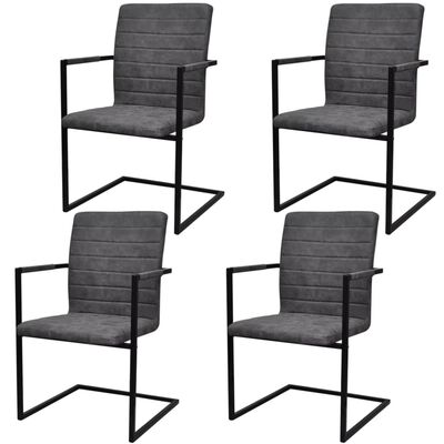 vidaXL Konzolne blagovaonske stolice od umjetne kože 4 kom sive