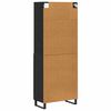 vidaXL Highboard Crni hrast 69,5 x 34 x 180 cm Konstruirano drvo