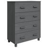 vidaXL Komoda HAMAR tamnosiva 79 x 40 x 103,5 cm od masivne borovine