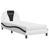 vidaXL Krevet Viana s madracem bijeli-crni 90 x 190 cm od umjetne kože