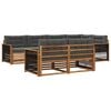 vidaXL Set vanjskih sofa s jastukom 7 pcs Prirodna i antracit