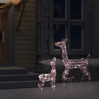 vidaXL Akrilna ukrasna božićna obitelj sobova 160 LED topla bijela