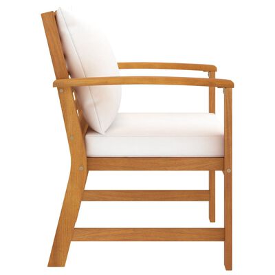 vidaXL Vrtne stolice s krem jastucima 2 kom masivno bagremovo drvo