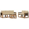 vidaXL Set vanjskih sofa s jastukom 6 pcs Prirodna i bež